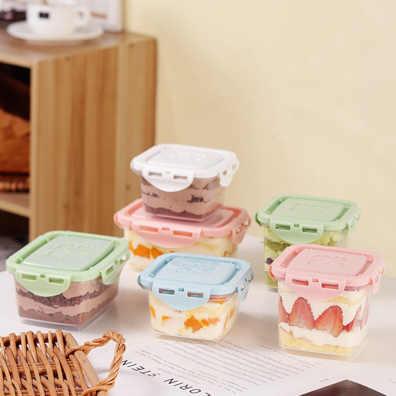 Cheese reusable packaging boxes, jars, cake boxes, cake mousse, mille-feuille