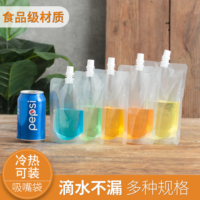 Transparent spout pouches, stand-up pouches, disposable packaging