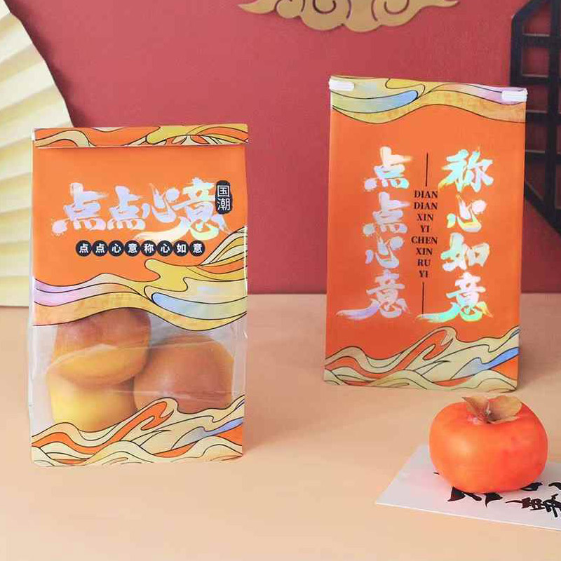 New Chinese-style pastry packaging bags, snowflake crisp, mochi egg roll